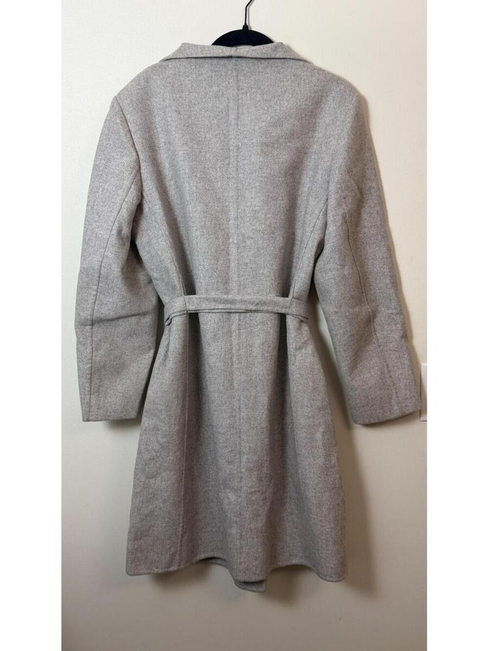 FERAUD CASHMERE BLEND TRENCH HEATHER GRAY COAT 10 - Picture 7 of 12